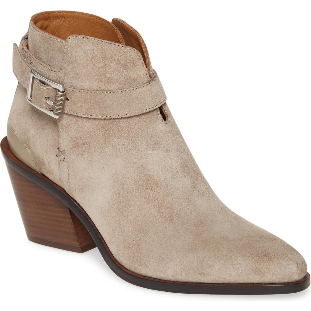 $500 RAG & BONE Ramone Western pointy Bootie ICE GREY 37.5 SE2